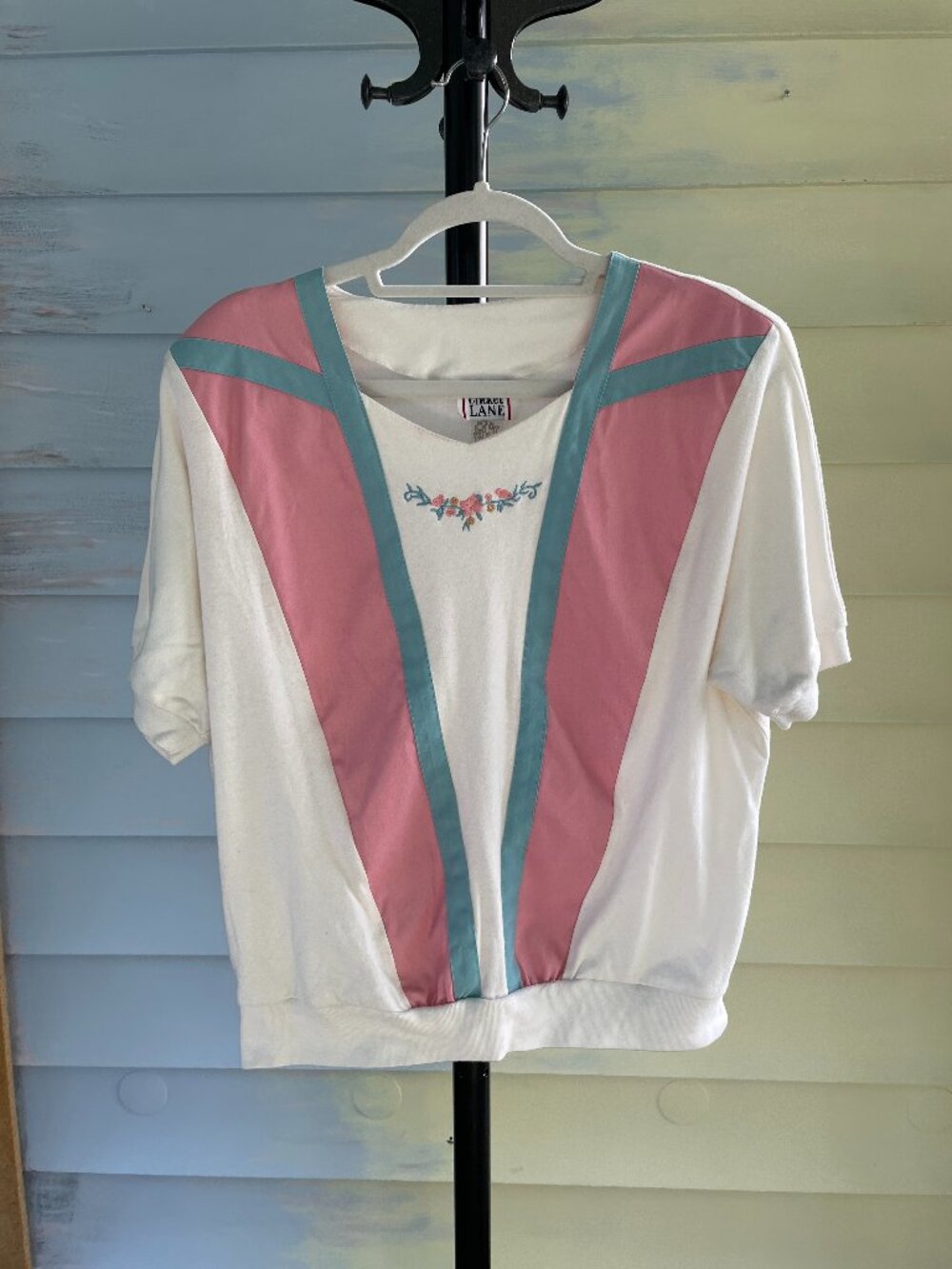 Vintage Cottagecore Cricket Lane Pastel Top Size L